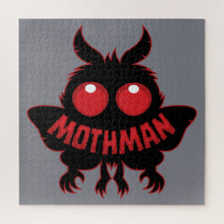 Red-Eyed Mystery Mothman Silhouette Jigsaw Puzzle