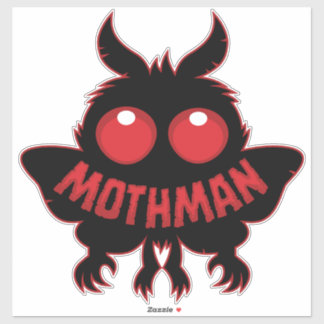 Red-Eyed Mystery Mothman Silhouette Sticker