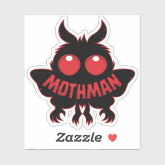 Red-Eyed Mystery Mothman Silhouette Sticker