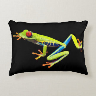 Red Eyed Painted Tree Frog Accent Pillow