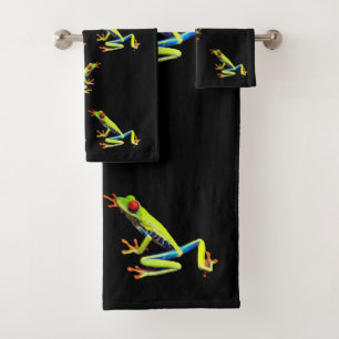 Red Eyed Painted Tree Frog  Bath Towel Set