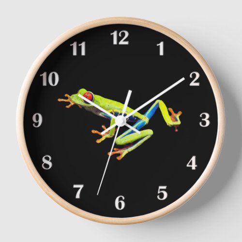Red Eyed Painted Tree Frog  Clock