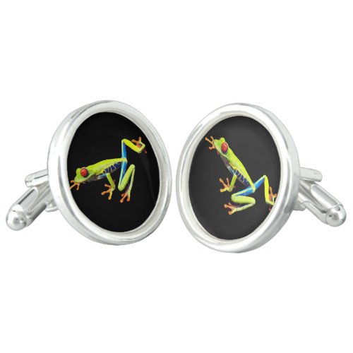 Red Eyed Painted Tree Frog  Cufflinks