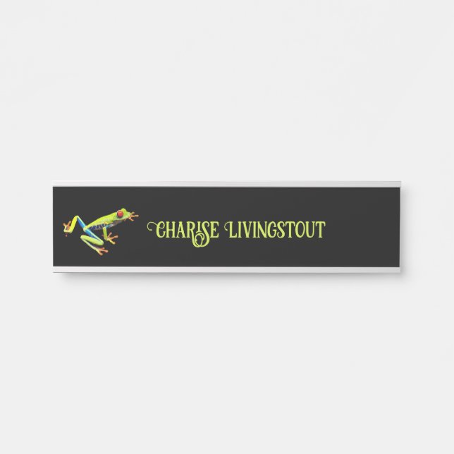 Red Eyed Painted Tree Frog  Door Sign (Front)
