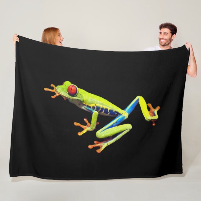 Red Eyed Painted Tree Frog  Fleece Blanket (In Situ)