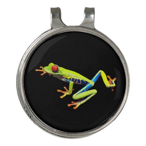 Red Eyed Painted Tree Frog  Golf Hat Clip