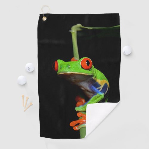 Red Eyed Painted Tree Frog Golf Towel