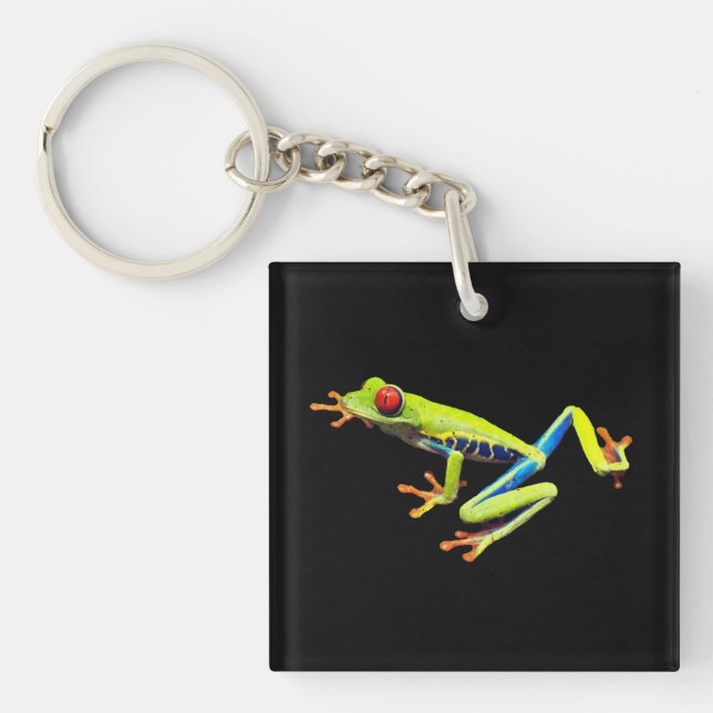 Red Eyed Painted Tree Frog  Keychain (Front)