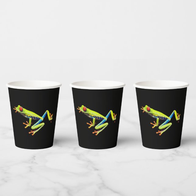 Red Eyed Painted Tree Frog  Paper Cups (Multi)
