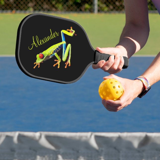 Red Eyed Painted Tree Frog Personal Pickleball Paddle (Insitu)