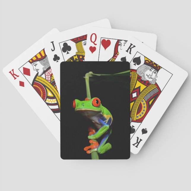 Red Eyed Painted Tree Frog Poker Cards (Back)
