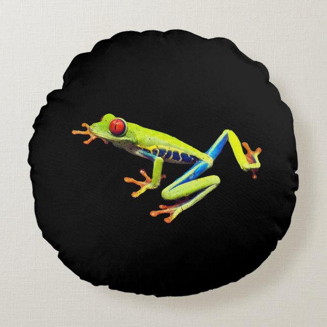 Red Eyed Painted Tree Frog  Round Pillow (Front)