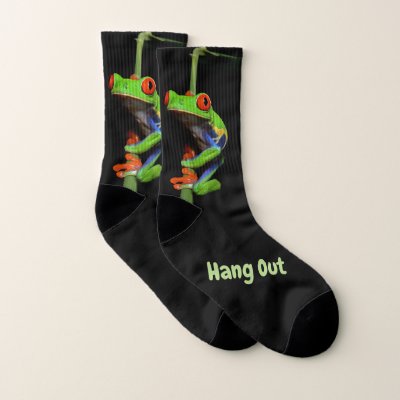Red Eyed Painted Tree Frog Socks