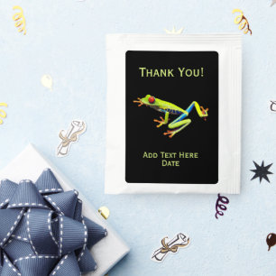 Red Eyed Painted Tree Frog Thank You Custom Tea Bag Drink Mix