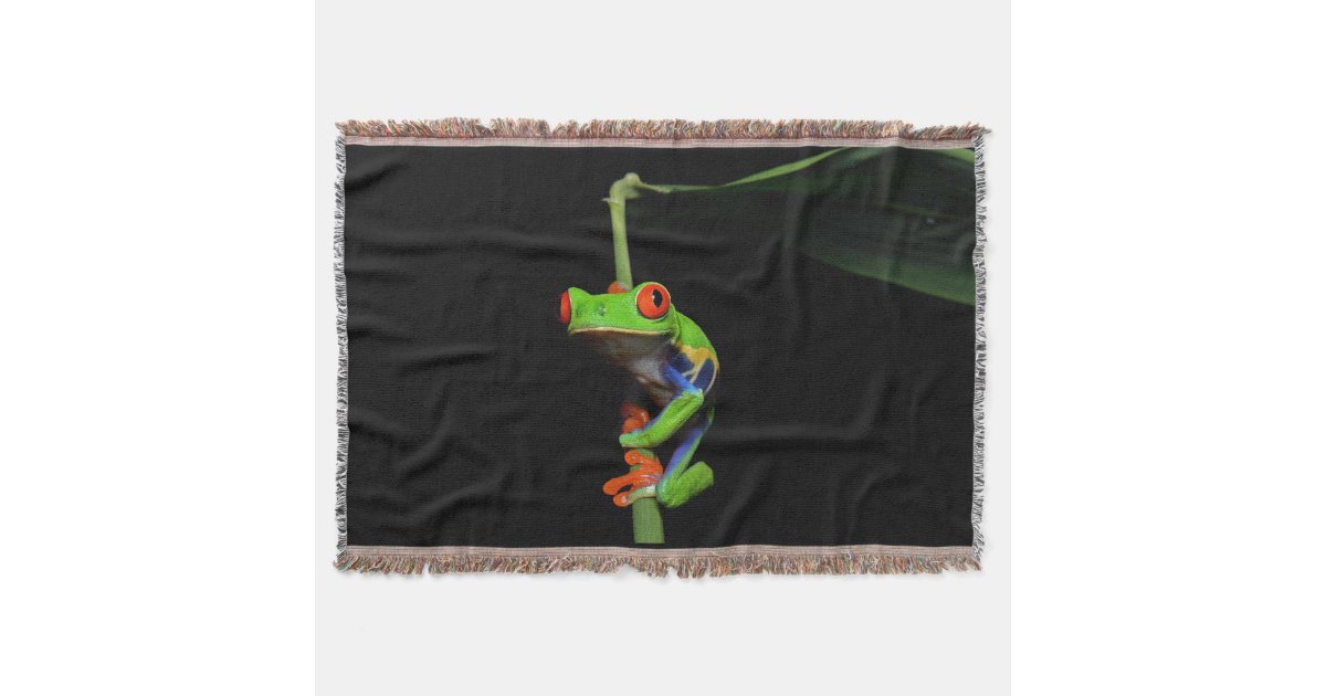 Red Eyed Painted Tree Frog Throw Blanket Zazzle Com