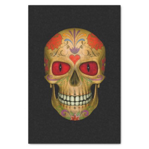Red  Eyed Sugar Skull Zombie  Tissue Paper