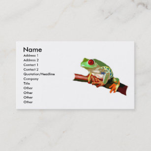 Red Eyed Tree Frog Business Cards