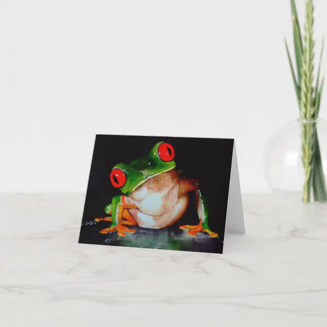 Red Card Frog Red-eyed tree frog card | Zazzle