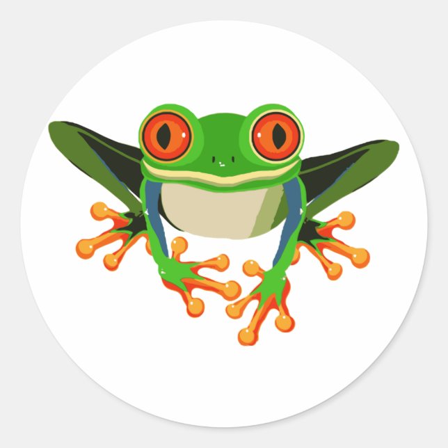 Red Eyed Tree Frog Classic Round Sticker (Front)
