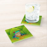 Red-eyed tree frog, Costa Rica Glass Coaster<br><div class="desc">Red-eyed tree frog (Agalychnis callidryas),  Costa Rica</div>