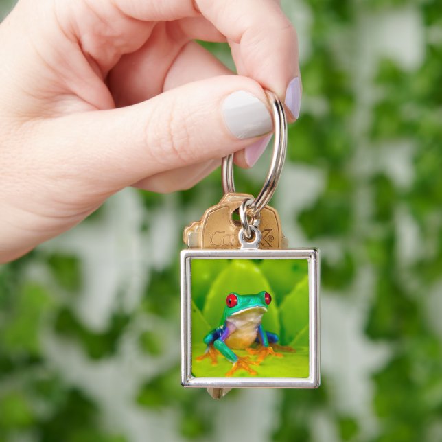 Red-eyed tree frog, Costa Rica Keychain (Hand)