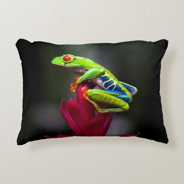 Red-eyed Tree Frog Decorative Pillow (Front)