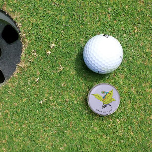 Red Eyed Tree Frog Green Leaves Lavender Golf Ball Marker