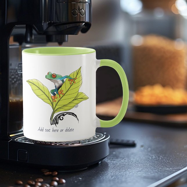 Red Eyed Tree Frog Green Leaves Lavender  Mug (Creator Uploaded)