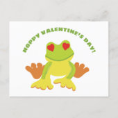 Red Eyed Tree Frog Hoppy Valentine's Day Postcard (Front)