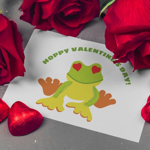 Red Eyed Tree Frog Hoppy Valentines Day Postcard