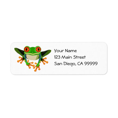Red Eyed Tree Frog Label