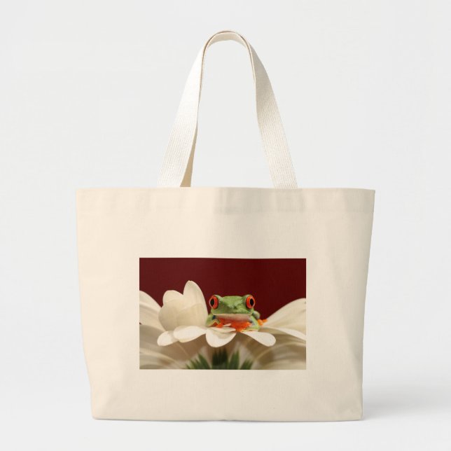 red eyed tree frog large tote bag (Front)