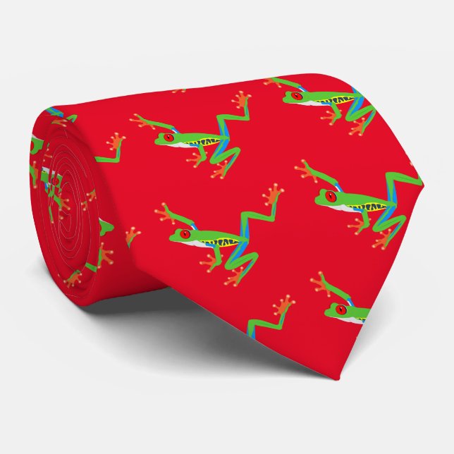 Red eyed tree frog neck tie (Rolled)