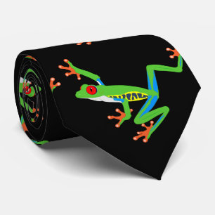 Red-eyed tree frog neck tie