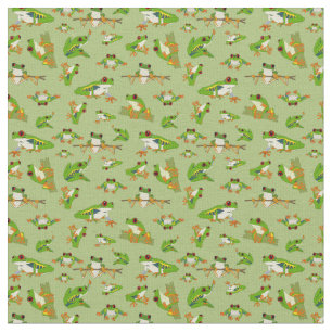 Red Eyed Tree Frog Pattern Fabric