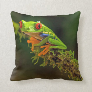Red Eyed Tree Frog Photo Throw Pillow