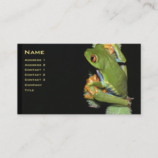 Customizable Red-eyed Tree Frog Profile Card - Customized Business Card