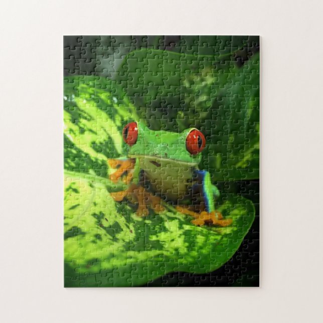 Red Eyed Tree Frog Rainforest Jungle Jigsaw Puzzle (Vertical)