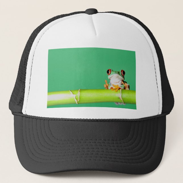 red eyed tree frog trucker hat (Front)