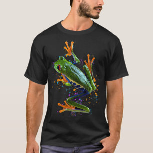 Red Eyed Tree Frog Watercolor Frog Keeper Frog Fan T-Shirt