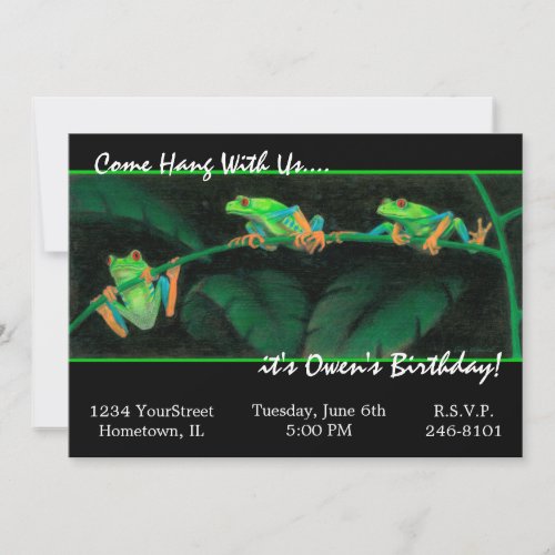 Red_Eyed Tree Frogs Invitation