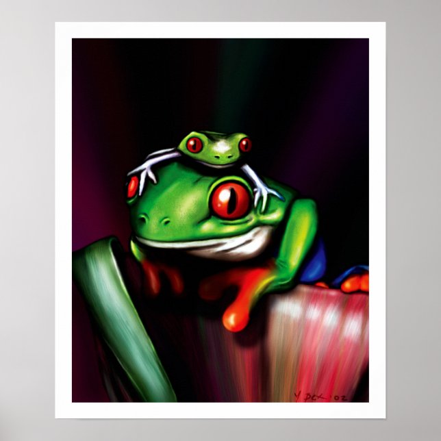 Red Eyed Tree Frogs Poster (Front)
