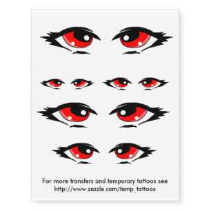 Red eyes design transfers and temporary tattoos
