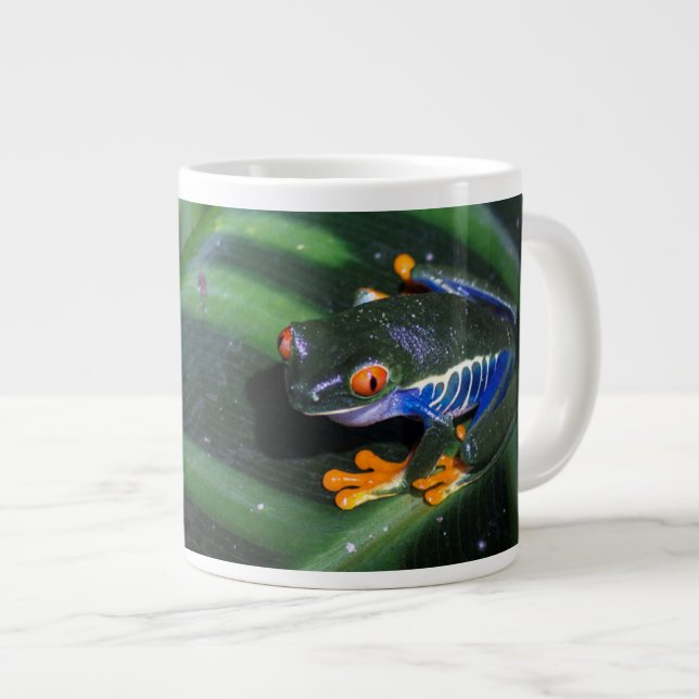 Red Eyes Frog On Leaf Giant Coffee Mug (Front Right)