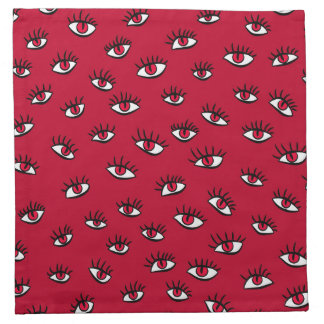 Red Eyes Pattern - Horror Gothic Aesthetic Cloth Napkin