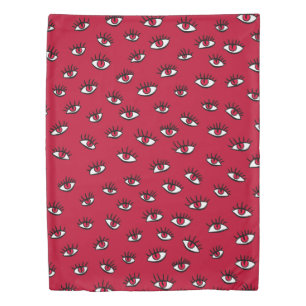 Red Eyes Pattern - Horror Gothic Aesthetic Duvet Cover