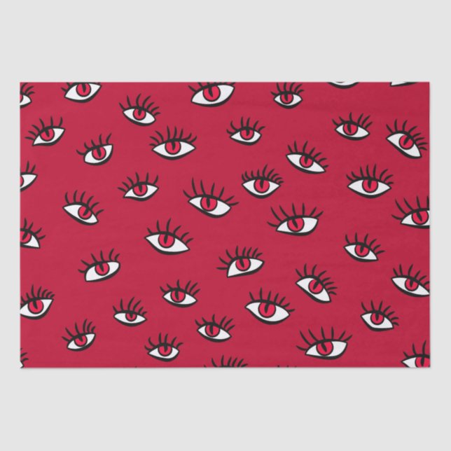 Red Eyes Pattern - Horror Gothic Aesthetic Tissue Paper (Front)