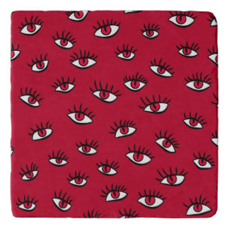 Red Eyes Pattern - Horror Gothic Aesthetic Trivet