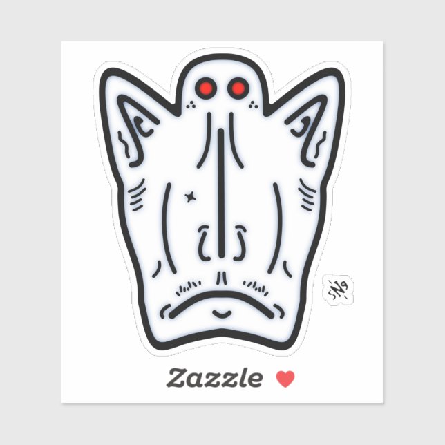 Red eyes pointy ears vampire-like creature v1 sticker (Sheet)