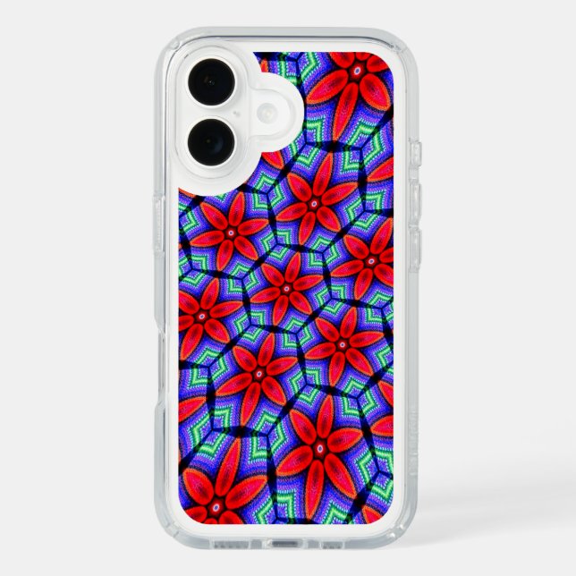 Red Fabrics Flowers Pattern Speck iPhone Case (Front)
